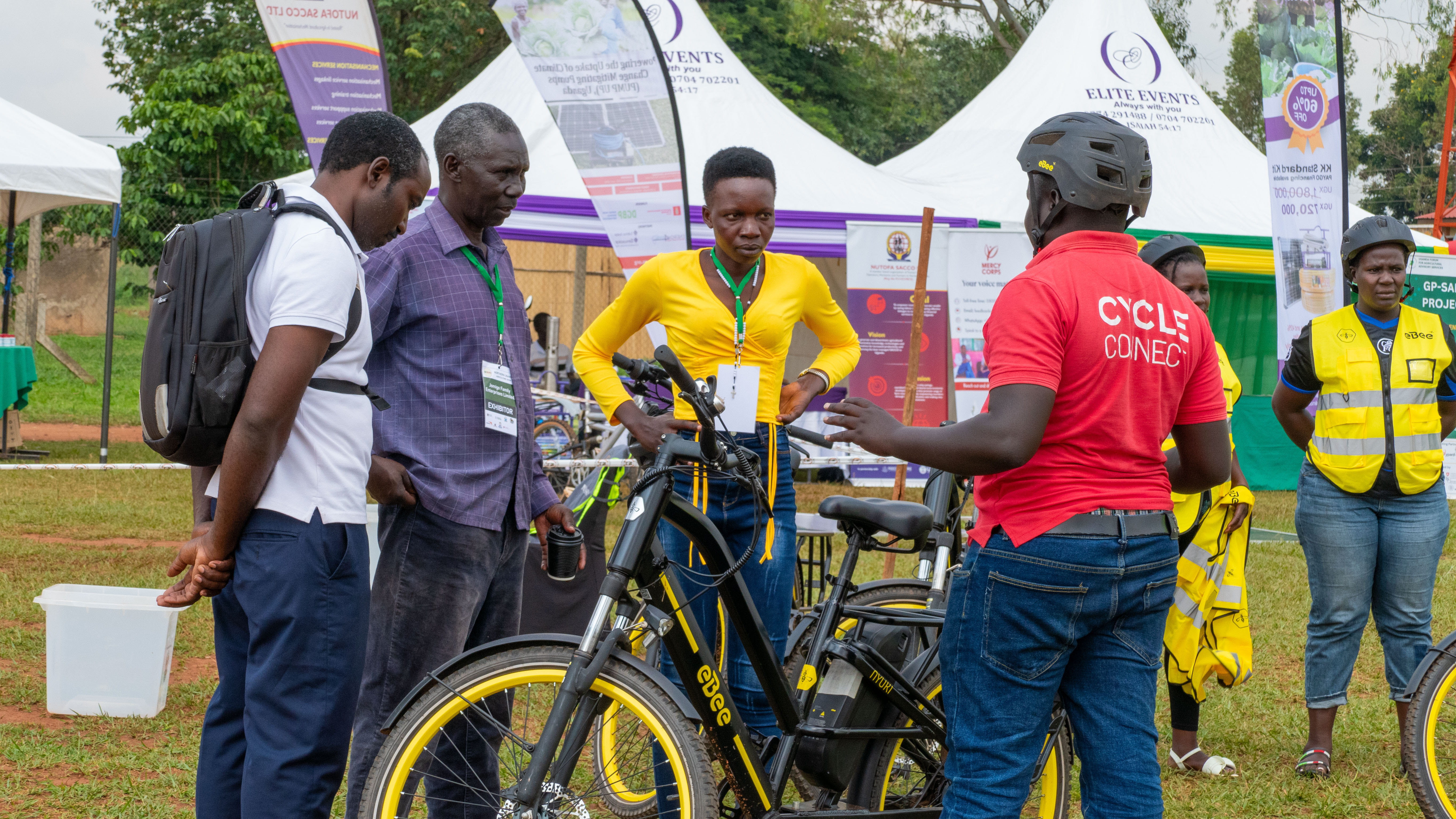 Electric bicycle model displayed during a demonstration